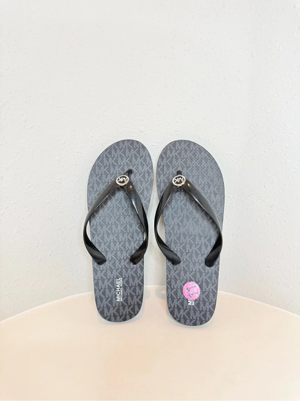 Michael Kors Signature Logo Black Women’s Slides Size 11 NEW